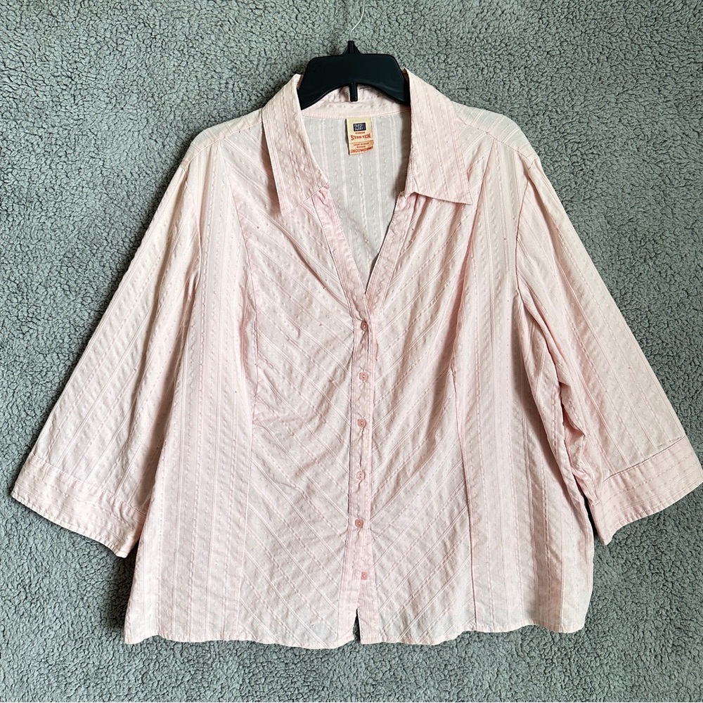 Faded Glory Women's Pink Button-Up Top